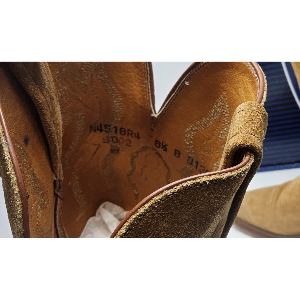 Lucchese Brown Suede Lace-Up Western Boots - Picture 13 of 14